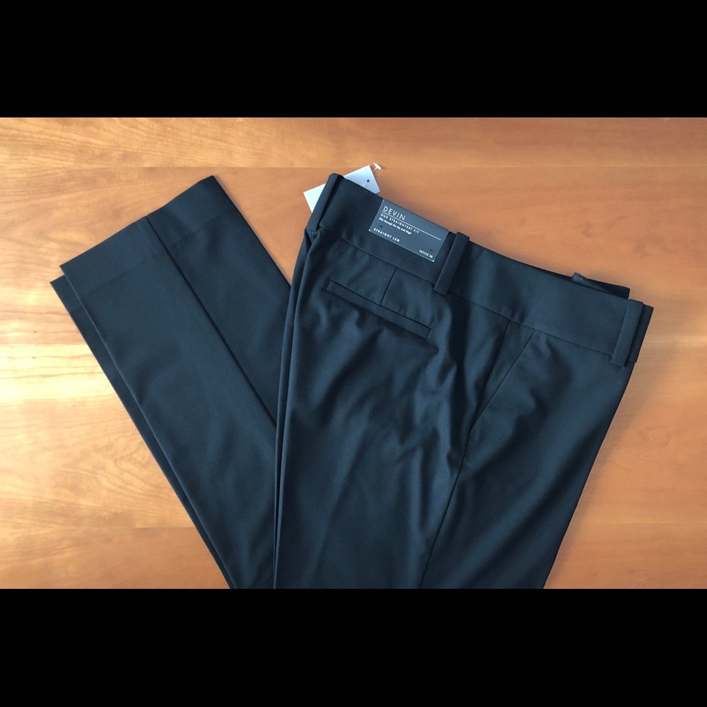 NWT Ann Taylor Devin Straight Fit Black Suit Pants